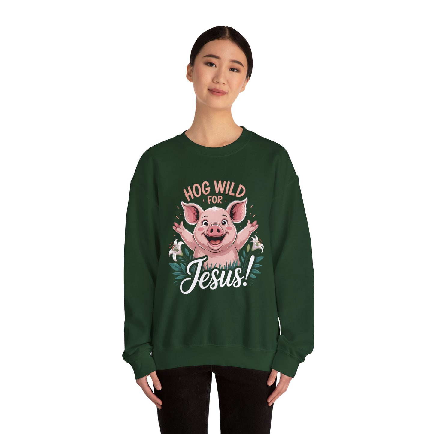 Hog Wild for Jesus | | Unisex Adult Crewneck Sweatshirt