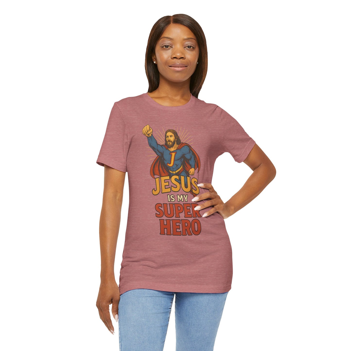 Jesus Superhero Tee, Vintage Unisex Adult T-Shirt