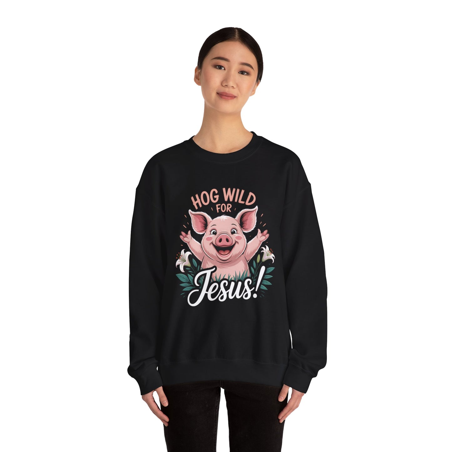 Hog Wild for Jesus | | Unisex Adult Crewneck Sweatshirt