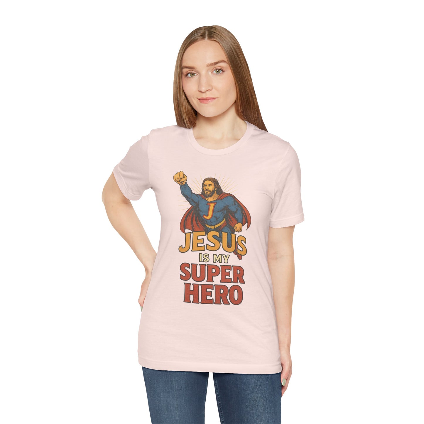Jesus Superhero Tee, Vintage Unisex Adult T-Shirt