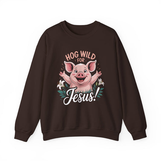 Hog Wild for Jesus | | Unisex Adult Crewneck Sweatshirt