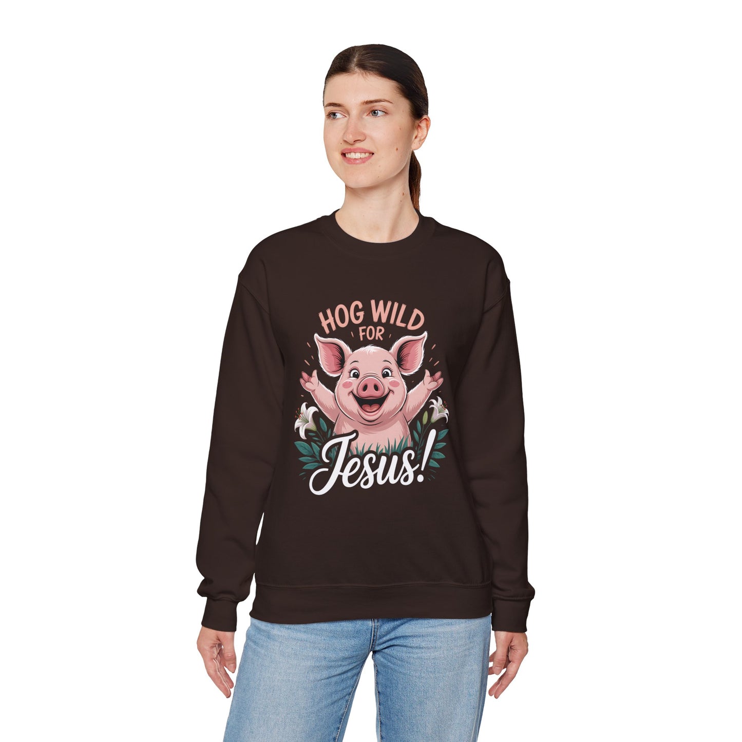 Hog Wild for Jesus | | Unisex Adult Crewneck Sweatshirt