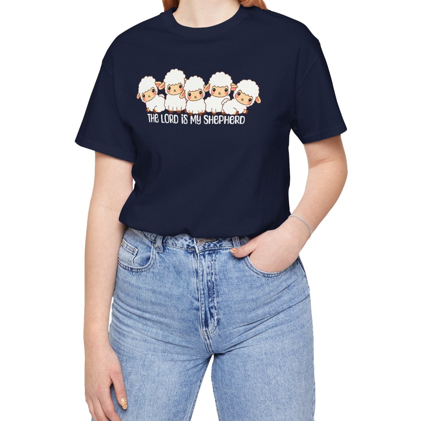The Lord Is My Shepherd Cute Lambs | Unisex Adult T-Shirt