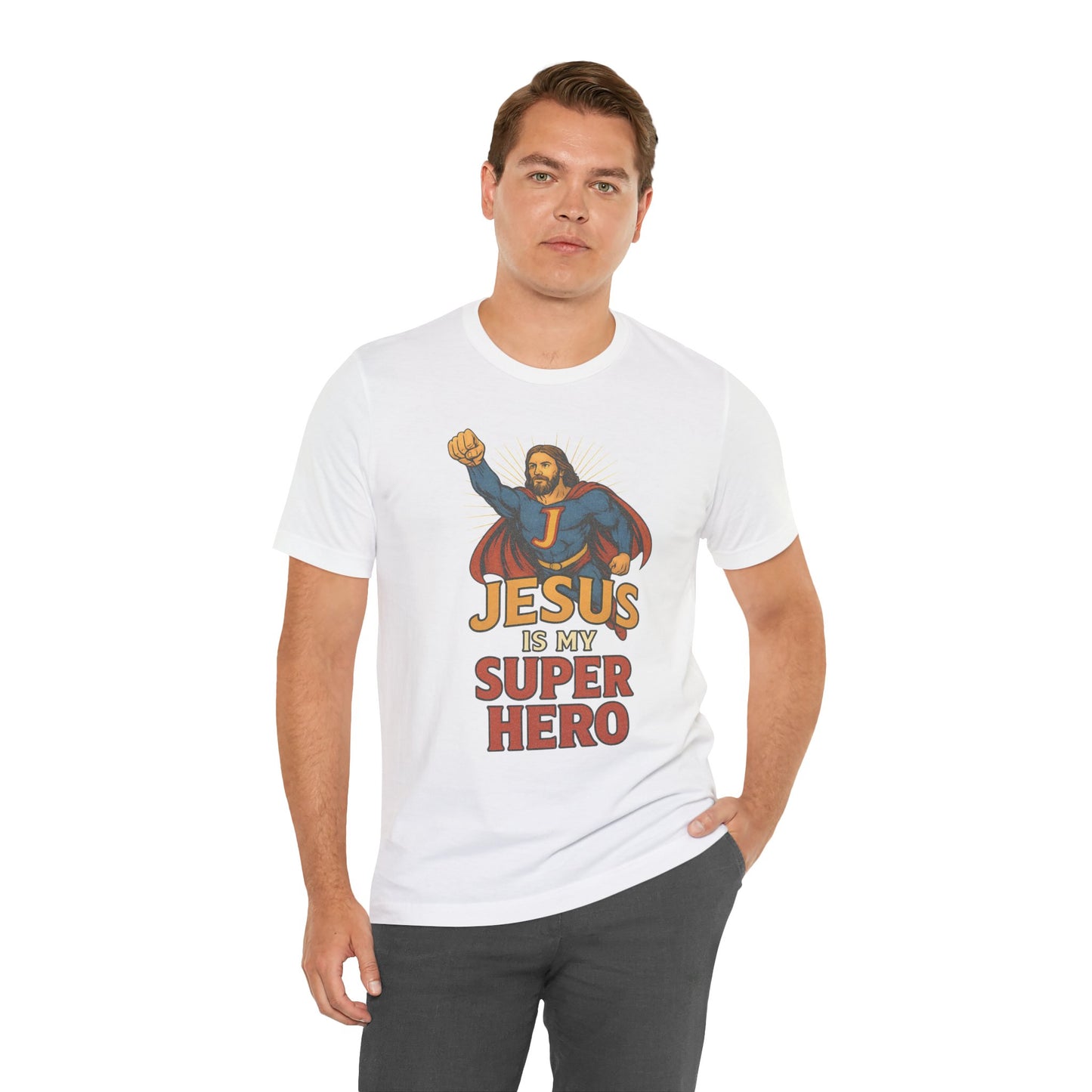 Jesus Superhero Tee, Vintage Unisex Adult T-Shirt
