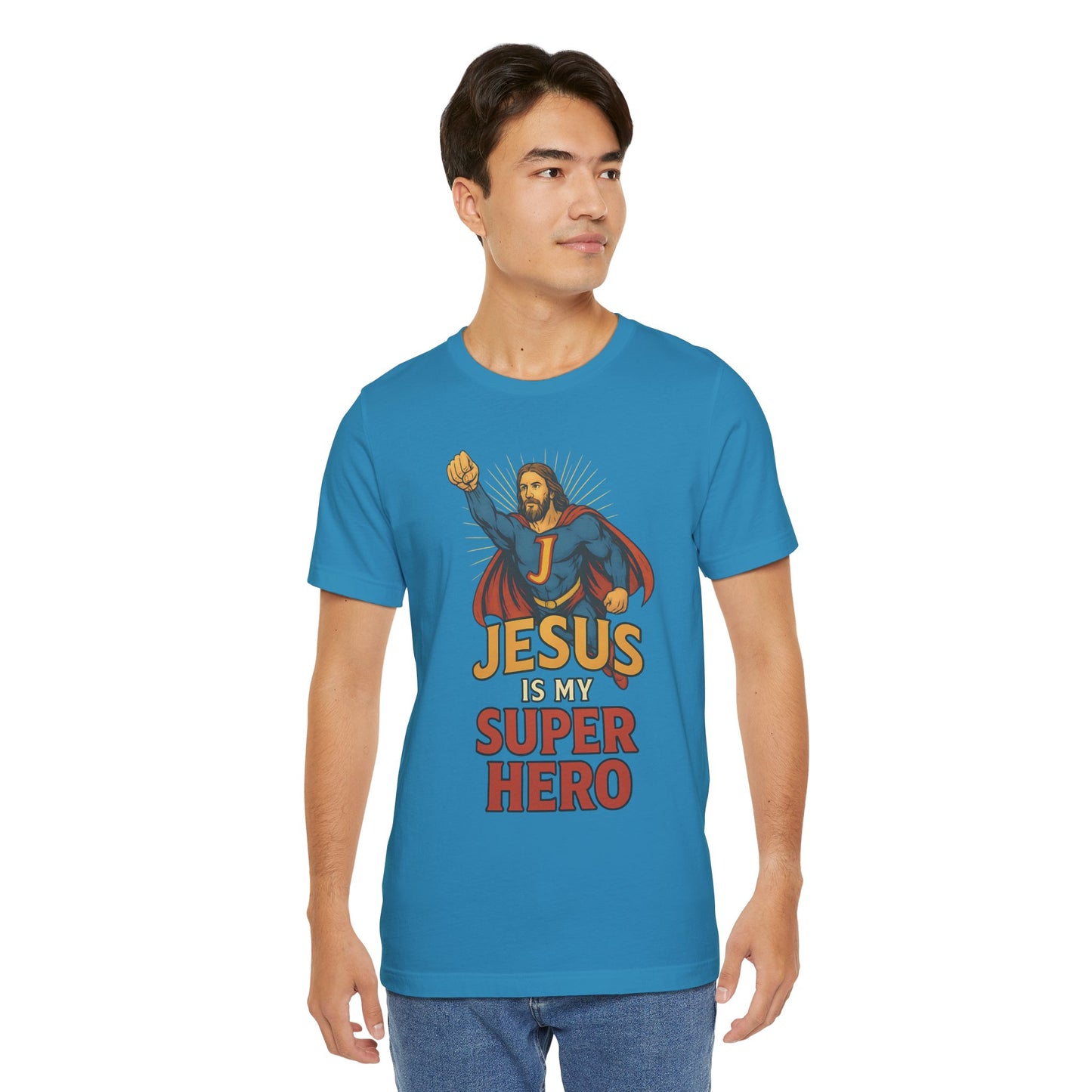 Jesus Superhero Tee, Vintage Unisex Adult T-Shirt