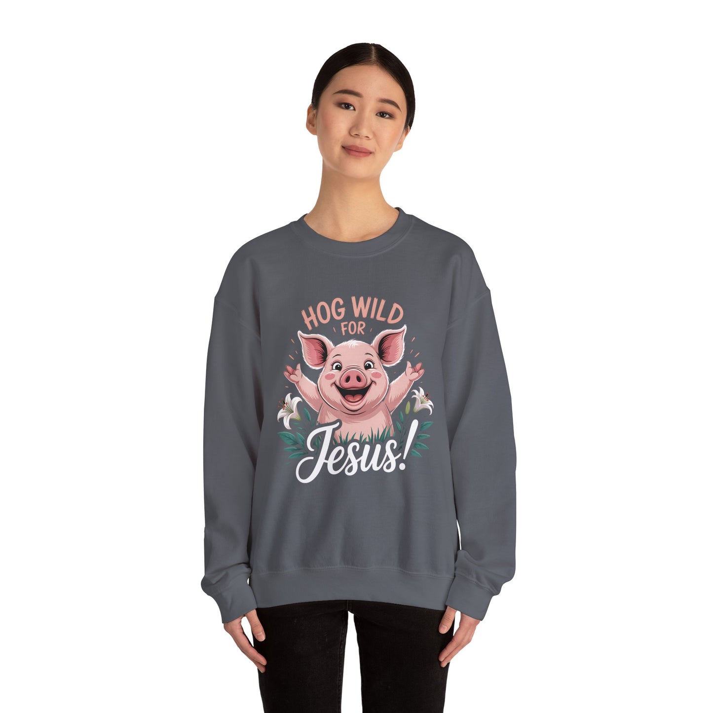 Hog Wild for Jesus | | Unisex Adult Crewneck Sweatshirt