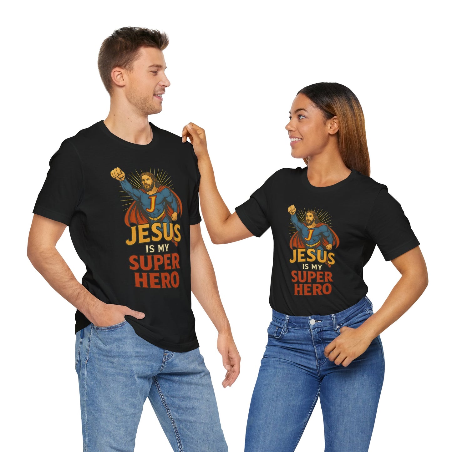 Jesus Superhero Tee, Vintage Unisex Adult T-Shirt