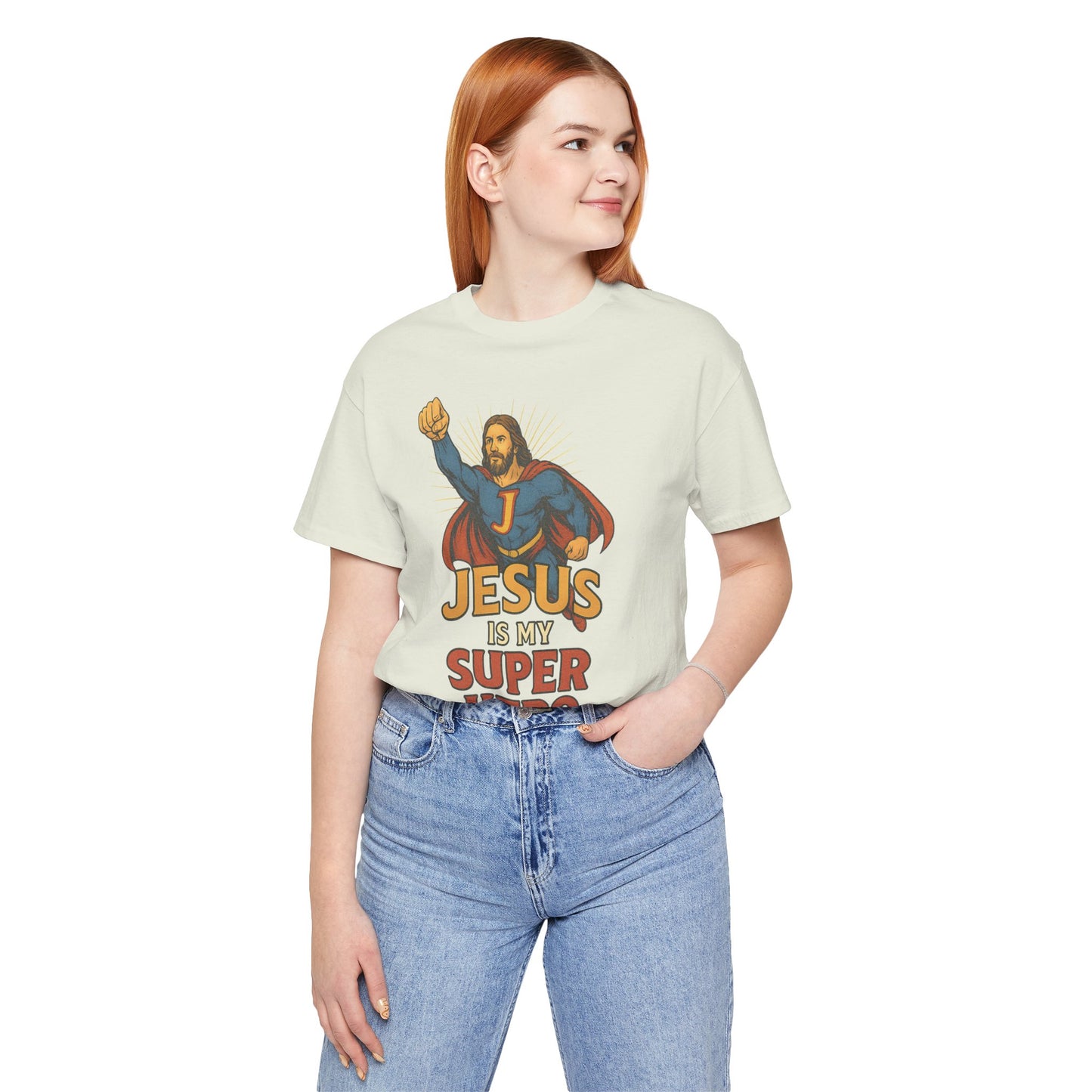 Jesus Superhero Tee, Vintage Unisex Adult T-Shirt