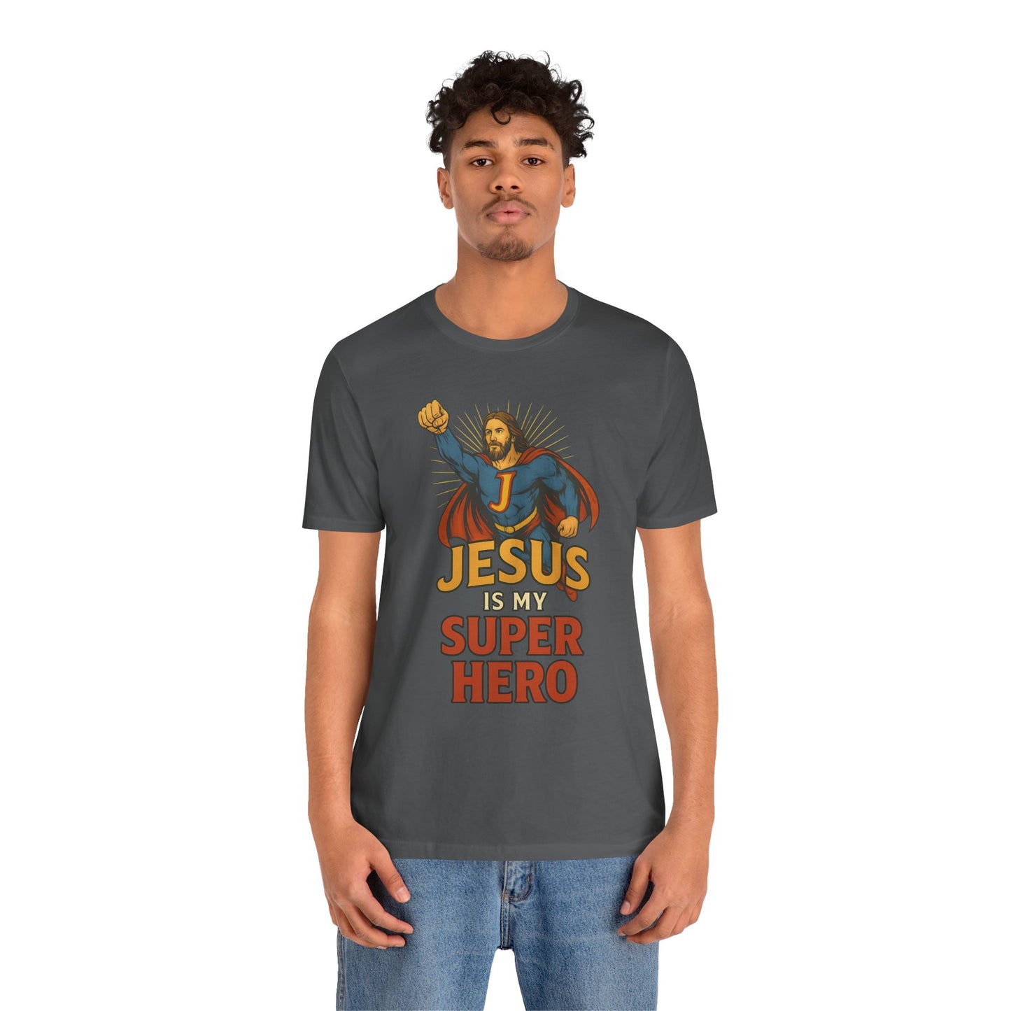 Jesus Superhero Tee, Vintage Unisex Adult T-Shirt