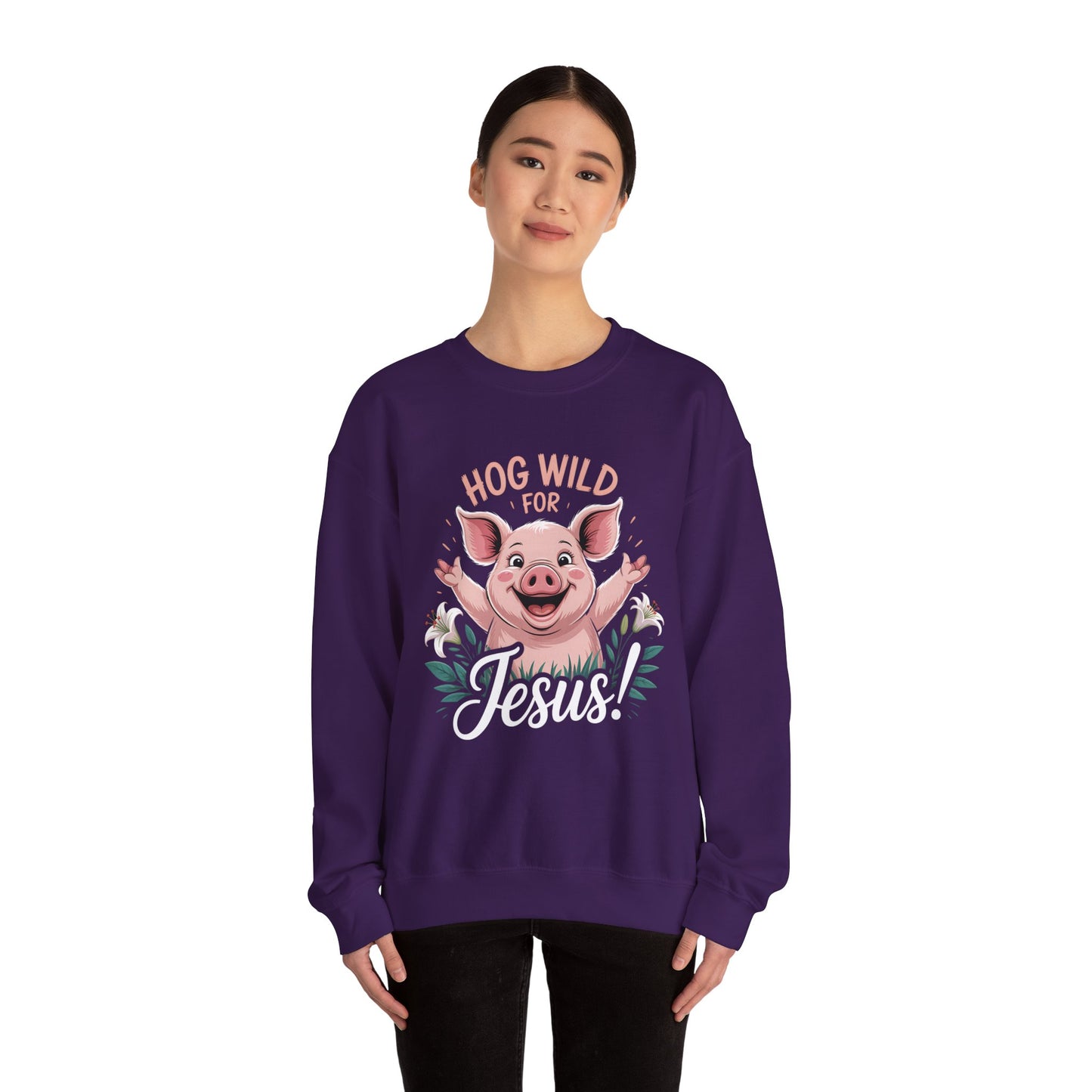 Hog Wild for Jesus | | Unisex Adult Crewneck Sweatshirt