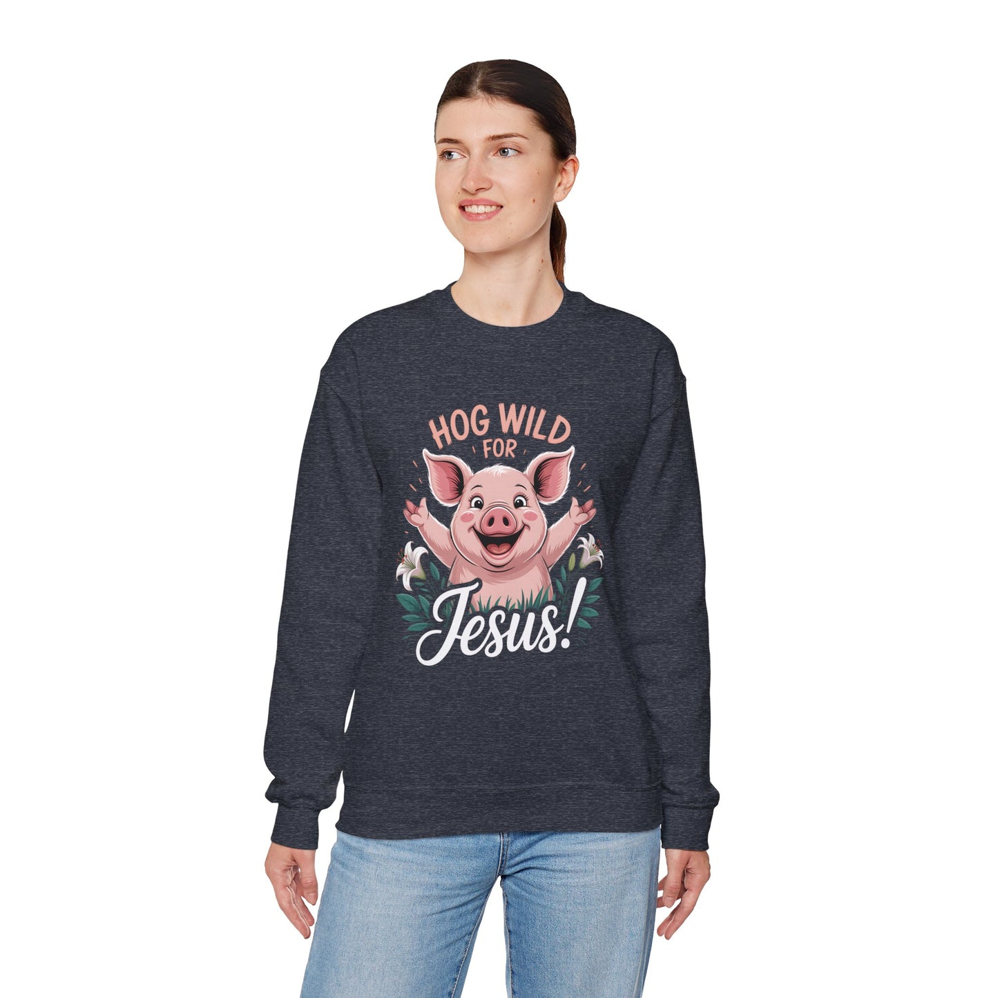 Hog Wild for Jesus | | Unisex Adult Crewneck Sweatshirt